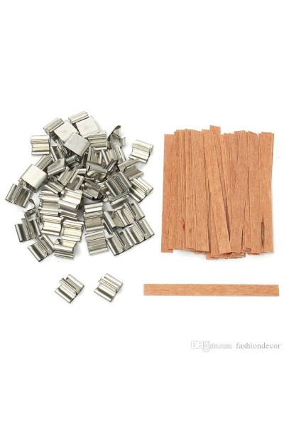 Ahşap Mum Fitili 7,5cm x 1,5cm Sehpalı Ahşap Mum Fitili 7,5cm x 1,5cm Sehpalı