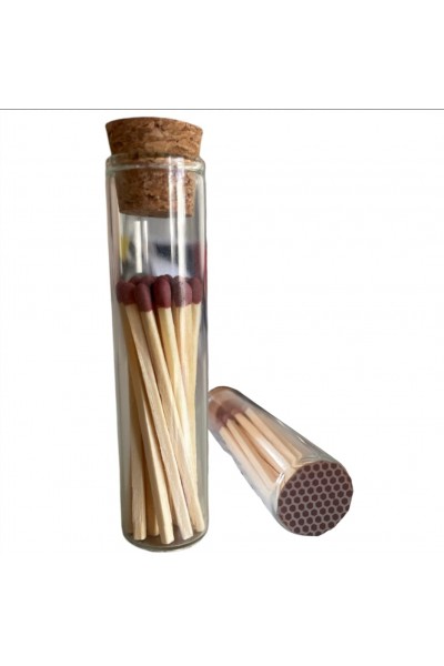 Dekoratif Kibrit Cam Tüp 8cm