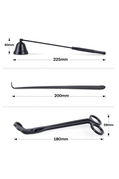 MUM AKSESUAR SETİ LÜX, MUM BAKIM SETİ SİYAH RENK MUM AKSESUAR SETİ LÜX, MUM BAKIM SETİ SİYAH RENK