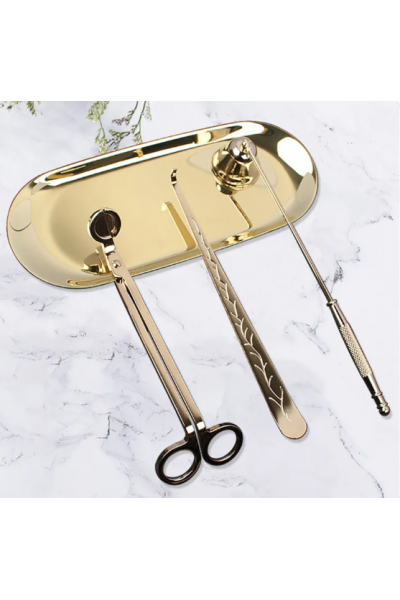 MUM AKSESUAR SETİ LÜX, MUM BAKIM SETİ GOLD RENK MUM AKSESUAR SETİ LÜX, MUM BAKIM SETİ GOLD RENK